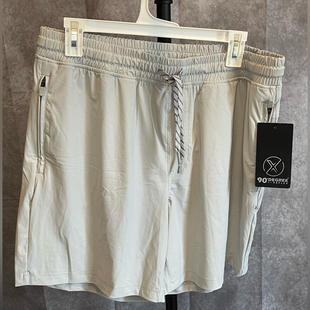 90 Degree By Reflex Men's Beige Athletic Shorts